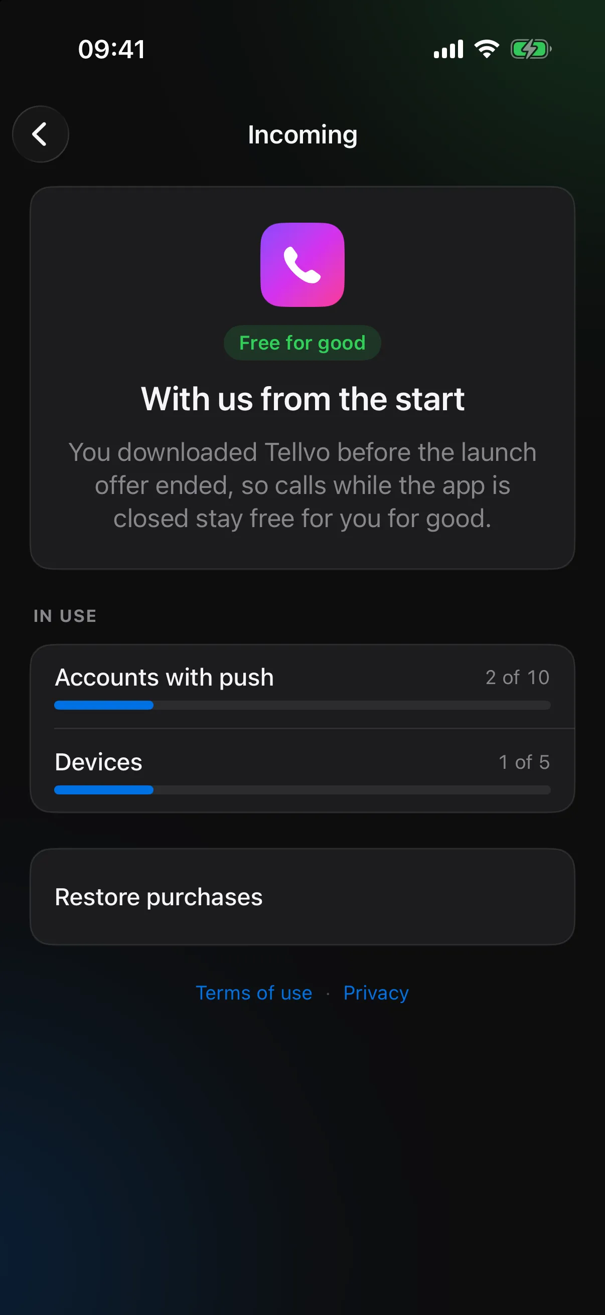 Tellvo.app: With us from the start, free for good, 10 lines and 5 devices