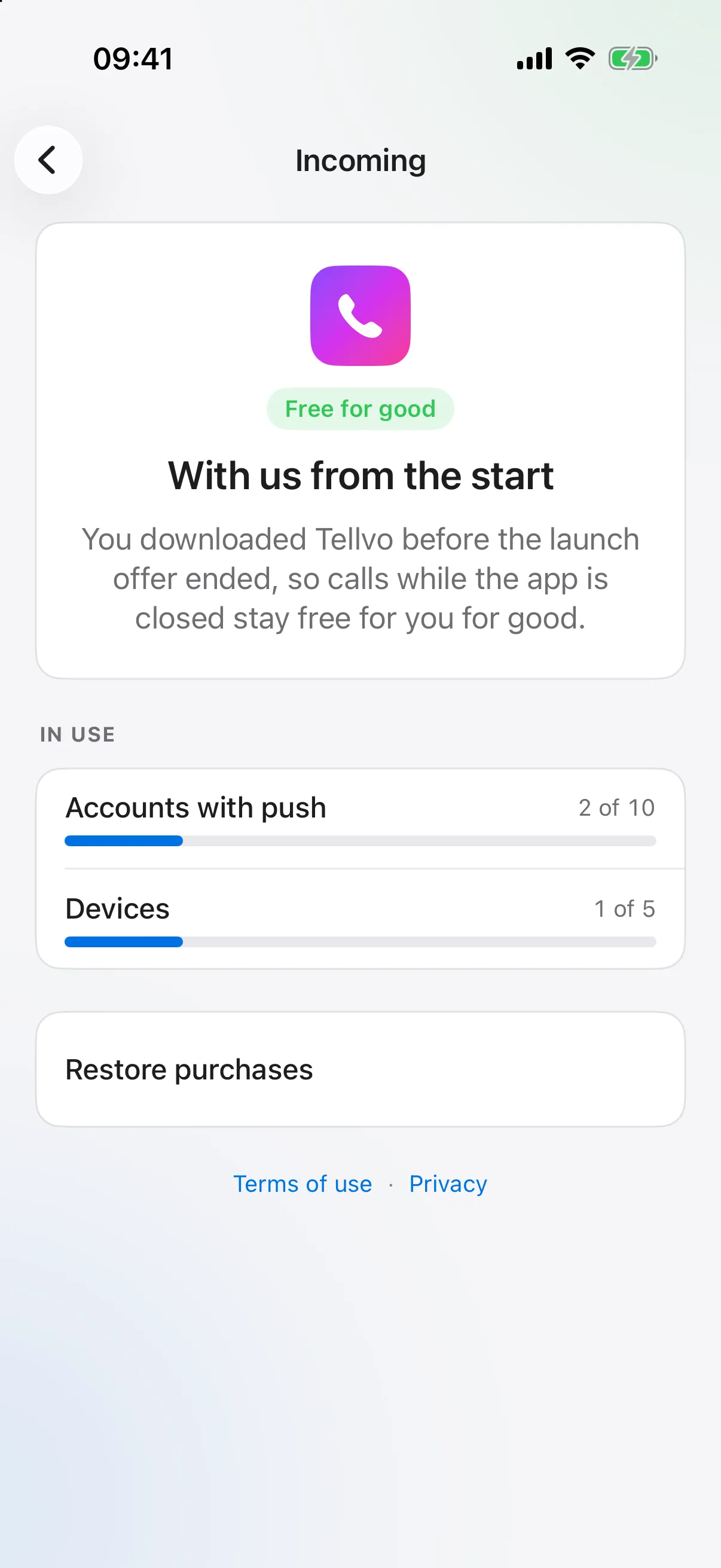 Tellvo.app: With us from the start, free for good, 10 lines and 5 devices