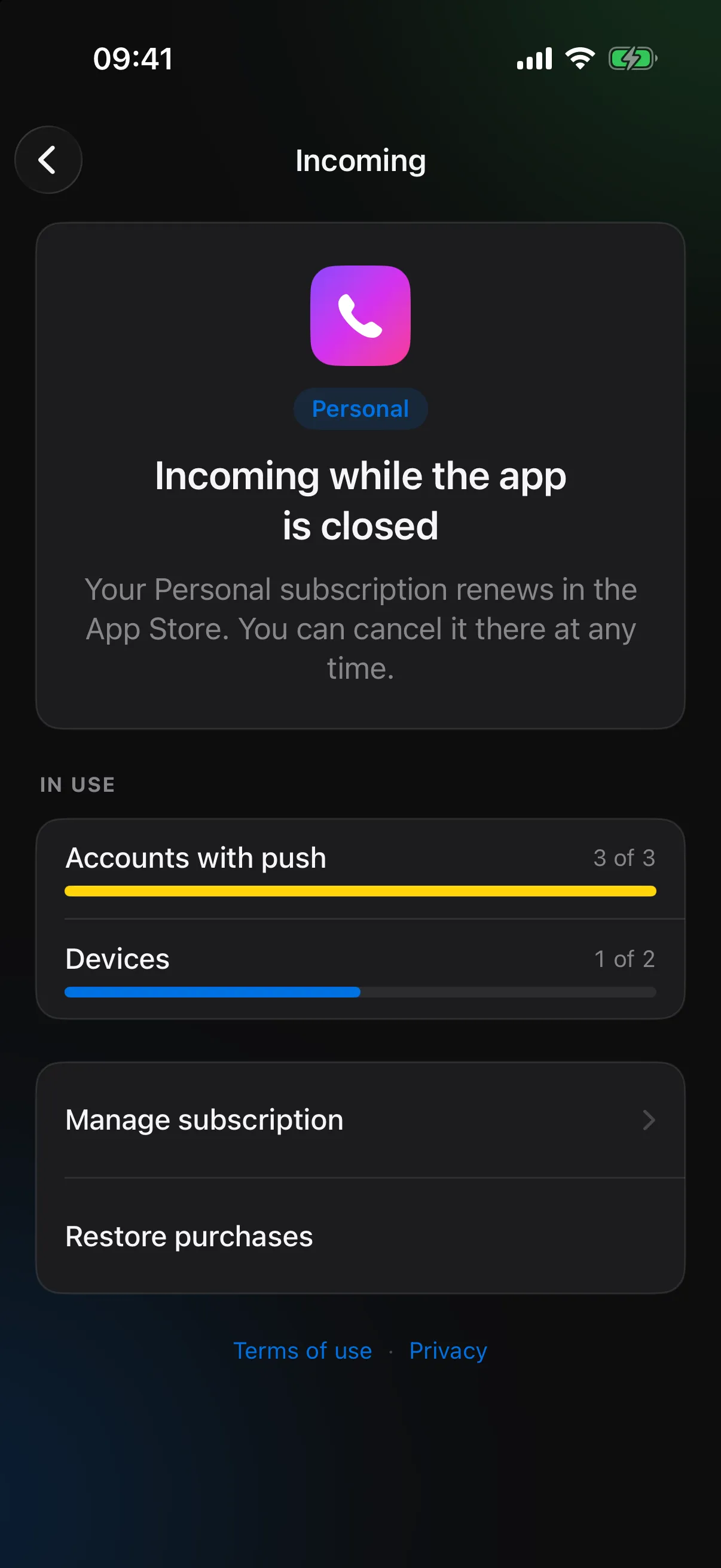 Tellvo.app: calls while the app is closed, lines and devices in use
